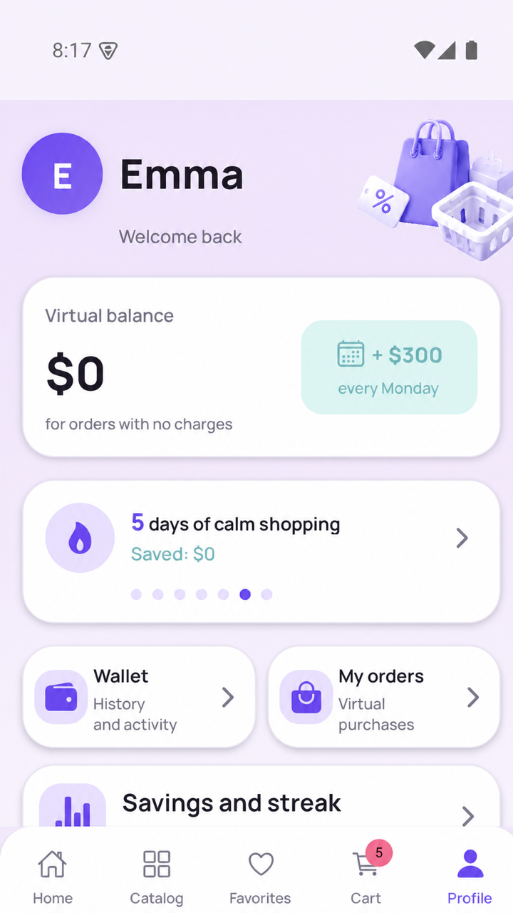 Kept virtual balance and progress